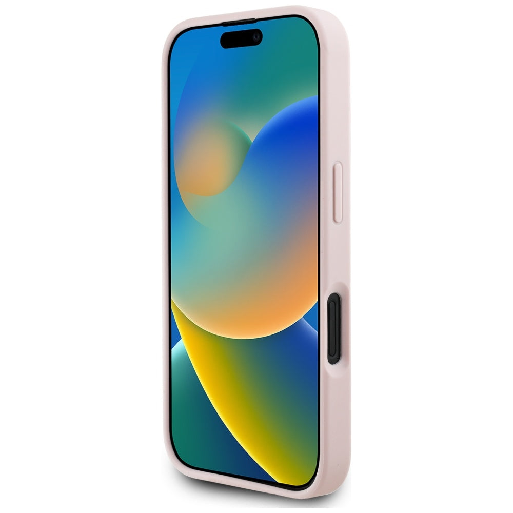 Capa para Apple iPhone 16, Guess, 4G Grained Roses Big Logo, Rosa