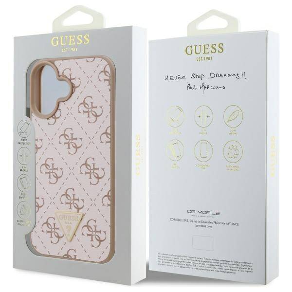 Capa para Apple iPhone 16, Guess, Logo Triângulo 4G, Branca