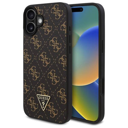 Capa para Apple iPhone 16, Guess, Logo Triângulo 4G, Preta