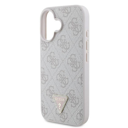 Capa para Apple iPhone 16, Guess, Crossbody 4G Triangle Strass, Rosa