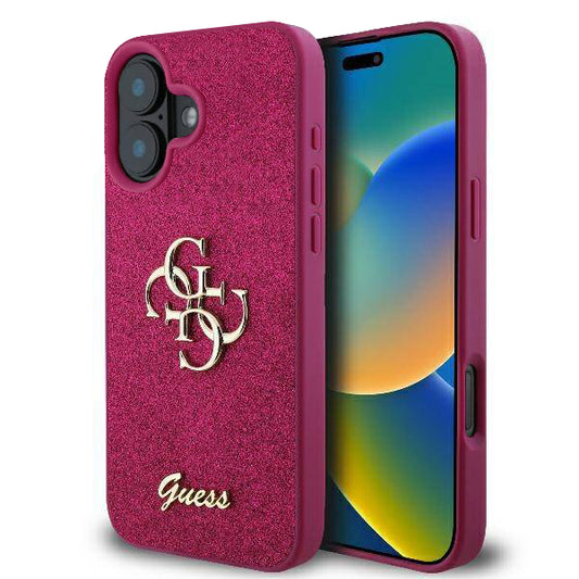Capa para Apple iPhone 16, Guess, Fixed Glitter Big 4G, Roxo
