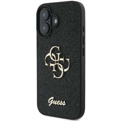 Capa para Apple iPhone 16, Guess, Fixed Glitter Big 4G, Preta