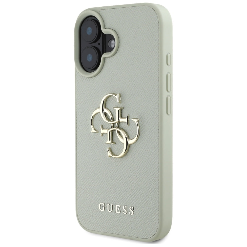 Capa para Apple iPhone 16, Guess, Grained Big 4G Logo Small Classic Logo, Verde