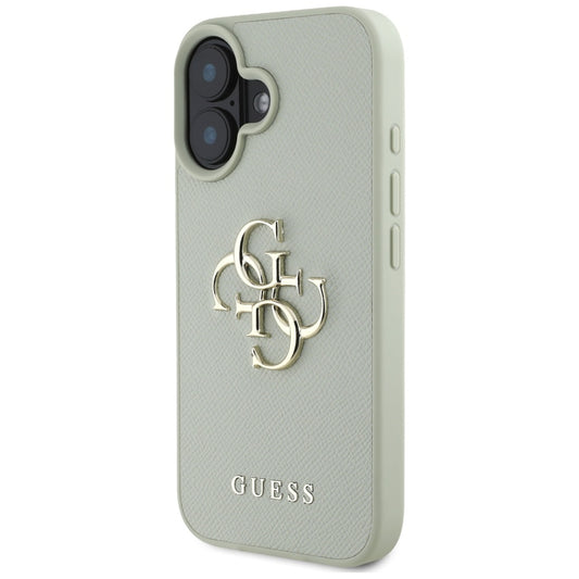 Capa para Apple iPhone 16, Guess, Grained Big 4G Logo Small Classic Logo, Verde