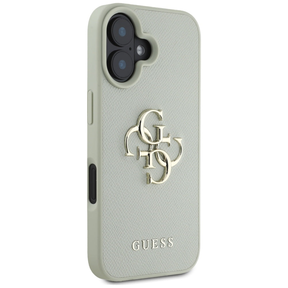 Capa para Apple iPhone 16, Guess, Grained Big 4G Logo Small Classic Logo, Verde