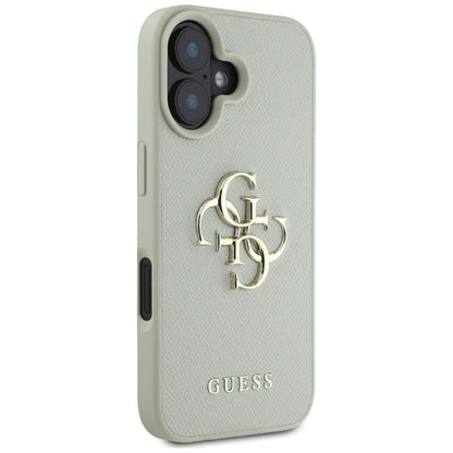 Capa para Apple iPhone 16, Guess, Grained Big 4G Logo Small Classic Logo, Verde