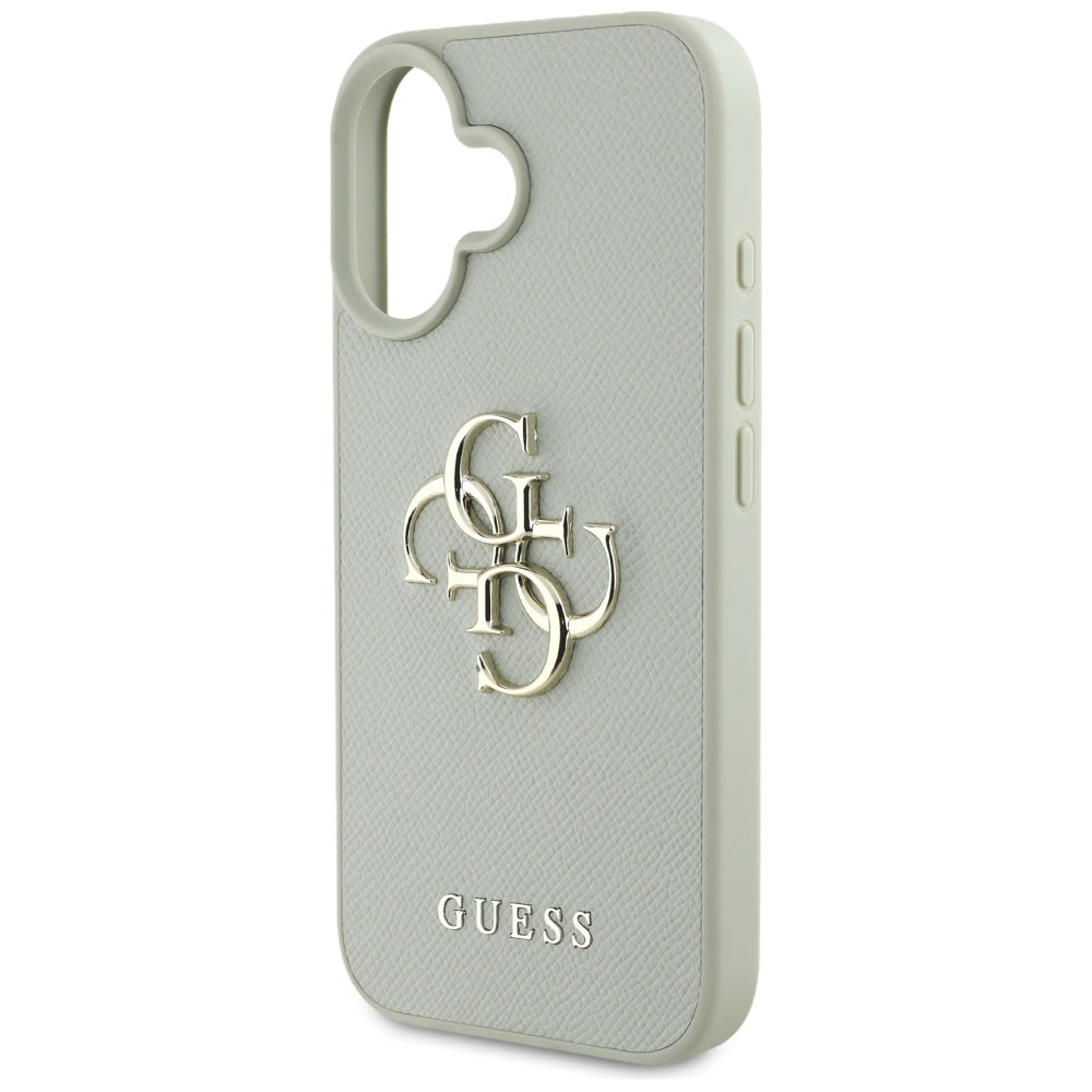 Capa para Apple iPhone 16, Guess, Grained Big 4G Logo Small Classic Logo, Verde