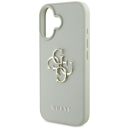 Capa para Apple iPhone 16, Guess, Grained Big 4G Logo Small Classic Logo, Verde