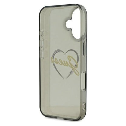Capa para Apple iPhone 16, Guess, IML Heart, Preta