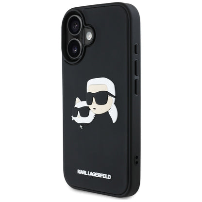 Capa para Apple iPhone 16, Karl Lagerfeld, 3D Rubber Karl & Choupette, Preta