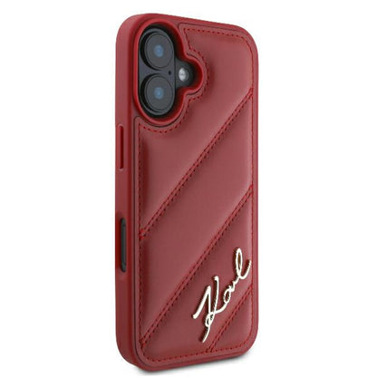 Capa para Apple iPhone 16, Karl Lagerfeld, Diagonal Quilted Script, Rosie