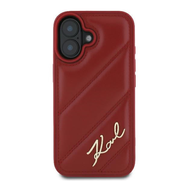 Capa para Apple iPhone 16, Karl Lagerfeld, Diagonal Quilted Script, Rosie