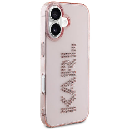 Capa para Apple iPhone 16, Karl Lagerfeld, IML Rhinestones Pink Logo, Rosa