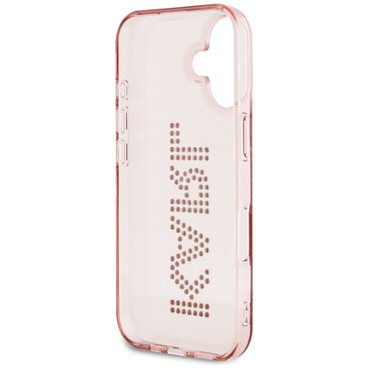 Capa para Apple iPhone 16, Karl Lagerfeld, IML Rhinestones Pink Logo, Rosa