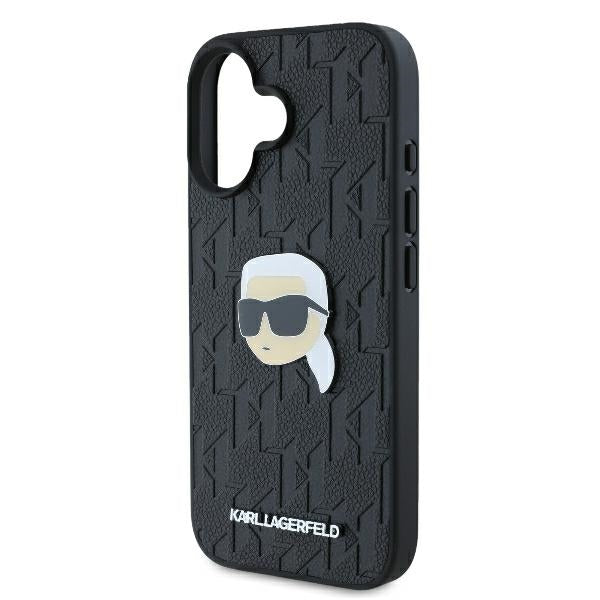 Capa para Apple iPhone 16, Karl Lagerfeld, Monograma Karl's Head, Preta