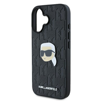 Capa para Apple iPhone 16, Karl Lagerfeld, Monograma Karl's Head, Preta