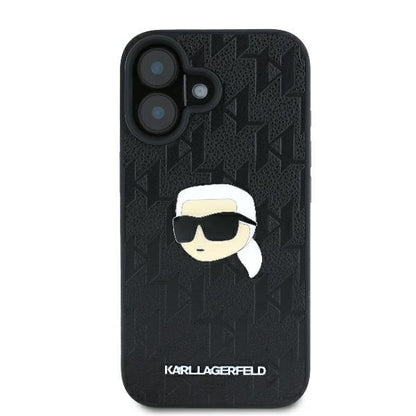 Capa para Apple iPhone 16, Karl Lagerfeld, Monograma Karl's Head, Preta