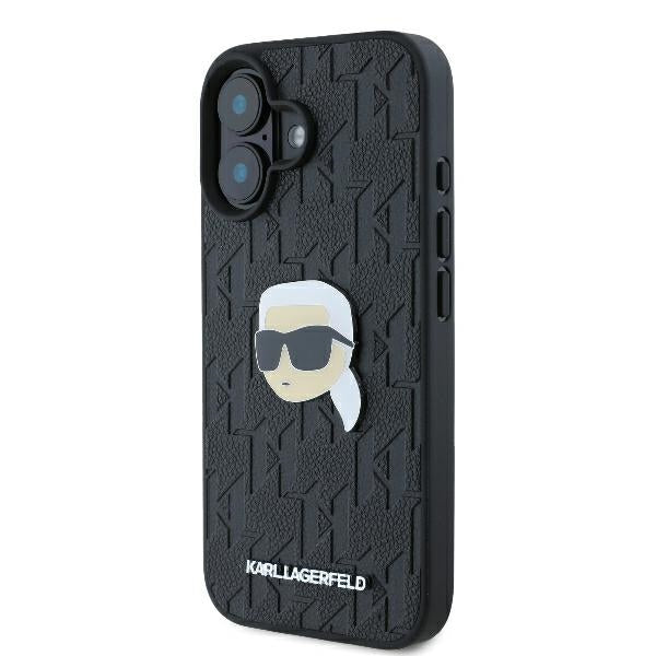 Capa para Apple iPhone 16, Karl Lagerfeld, Monograma Karl's Head, Preta
