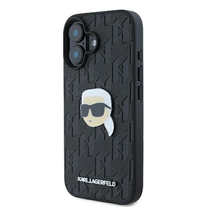 Capa para Apple iPhone 16, Karl Lagerfeld, Monograma Karl's Head, Preta