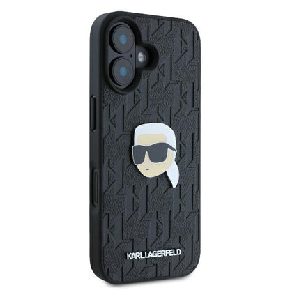 Capa para Apple iPhone 16, Karl Lagerfeld, Monograma Karl's Head, Preta