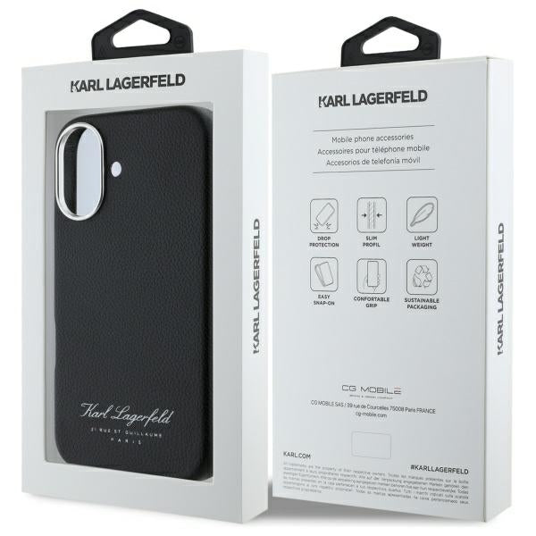 Capa para Apple iPhone 16, Karl Lagerfeld, RSG, Preta
