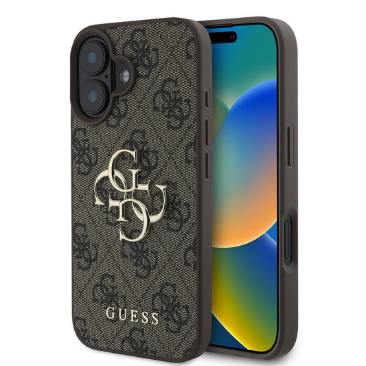 Capa para Apple iPhone 16 Plus, Guess, 4G Big Logo, Castanho