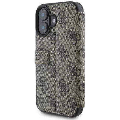 Capa para Apple iPhone 16 Plus, Guess, 4G Book, Castanho