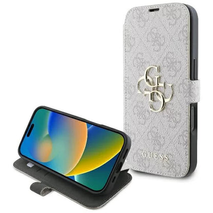 Capa para Apple iPhone 16 Plus, Guess, 4G Book, Rosa