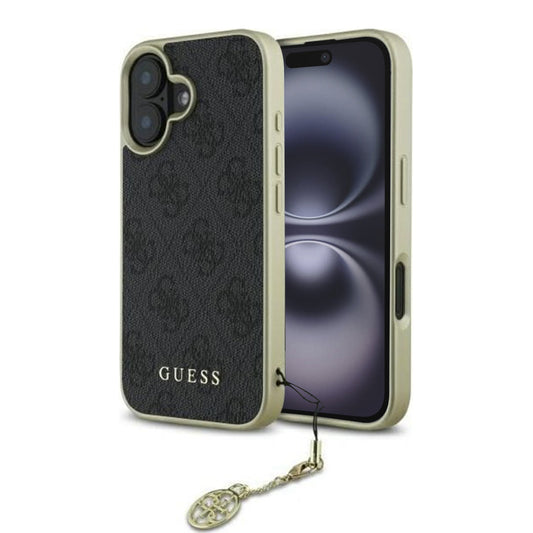 Capa para Apple iPhone 16 Plus, Guess, 4G Charm, Preta