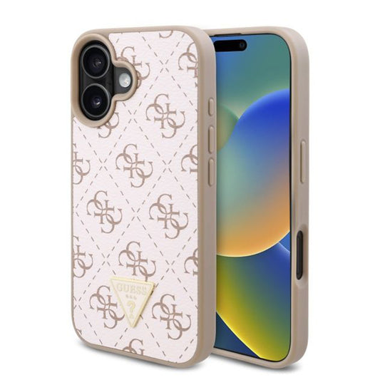 Capa para Apple iPhone 16 Plus, Guess, Logo Triângulo 4G, Branca