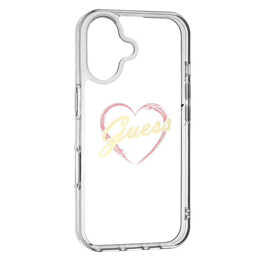 Capa para Apple iPhone 16 Plus, Guess, IML Heart, Transparente