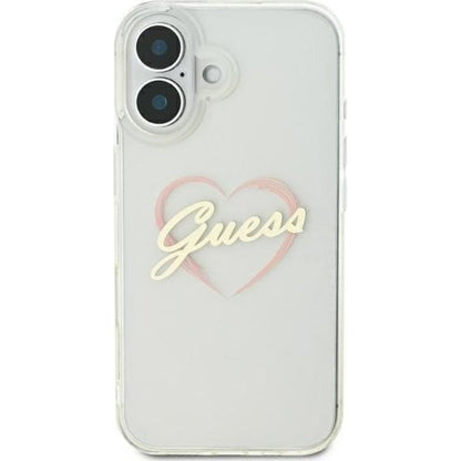 Capa para Apple iPhone 16 Plus, Guess, IML Heart, Transparente