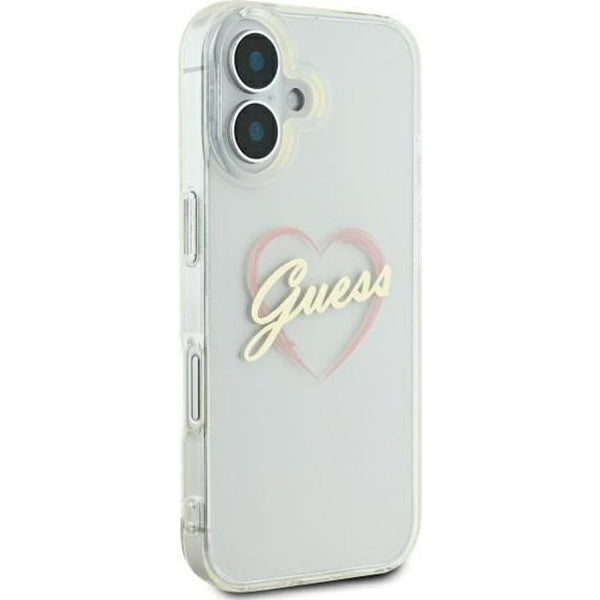 Capa para Apple iPhone 16 Plus, Guess, IML Heart, Transparente
