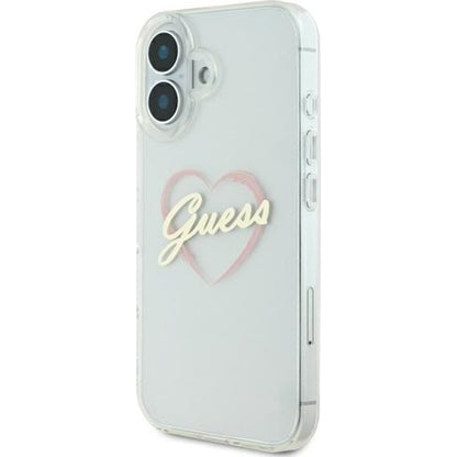 Capa para Apple iPhone 16 Plus, Guess, IML Heart, Transparente