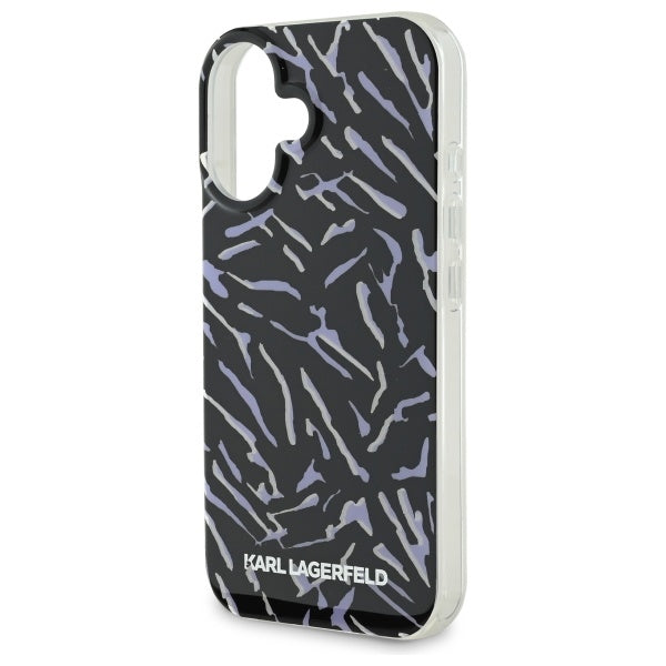 Capa para Apple iPhone 16 Plus, Karl Lagerfeld, Zebra com Alça de Cordão, Roxo