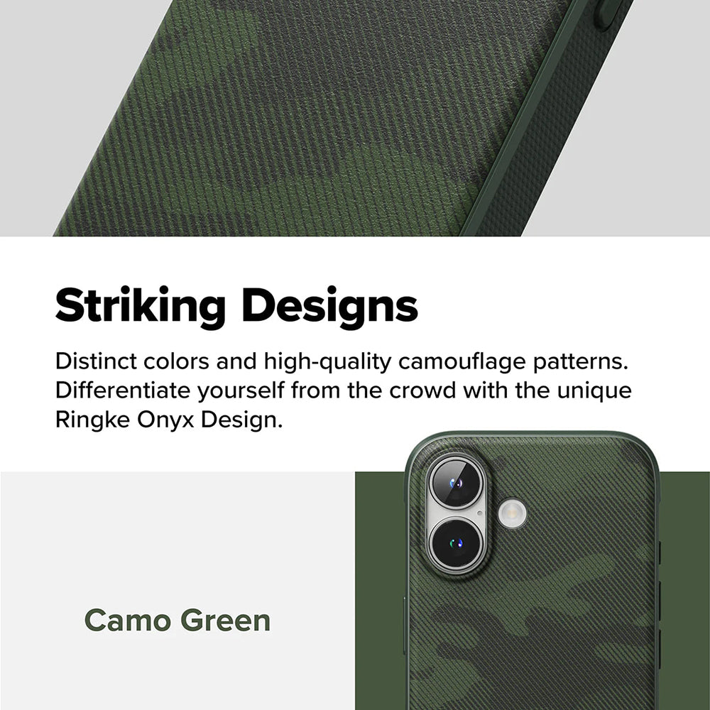 Capa para Apple iPhone 16 Plus, Ringke, Design Onyx, Verde