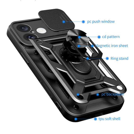 Capa para Apple iPhone 16 Plus, Techsuit, CamShield, Preta
