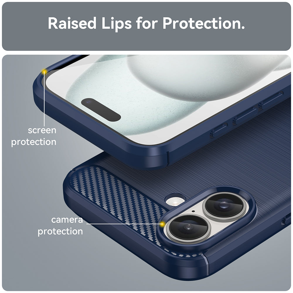 Capa para Apple iPhone 16 Plus, Techsuit, Carbono, Azul