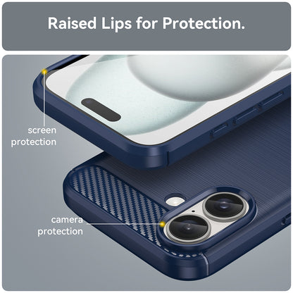 Capa para Apple iPhone 16 Plus, Techsuit, Carbono, Azul