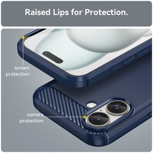 Capa para Apple iPhone 16 Plus, Techsuit, Carbono, Azul