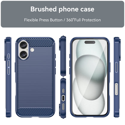 Capa para Apple iPhone 16 Plus, Techsuit, Carbono, Azul