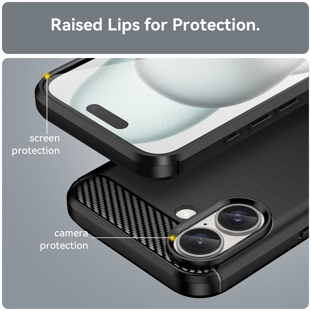 Capa para Apple iPhone 16 Plus, Techsuit, Carbono, Preta