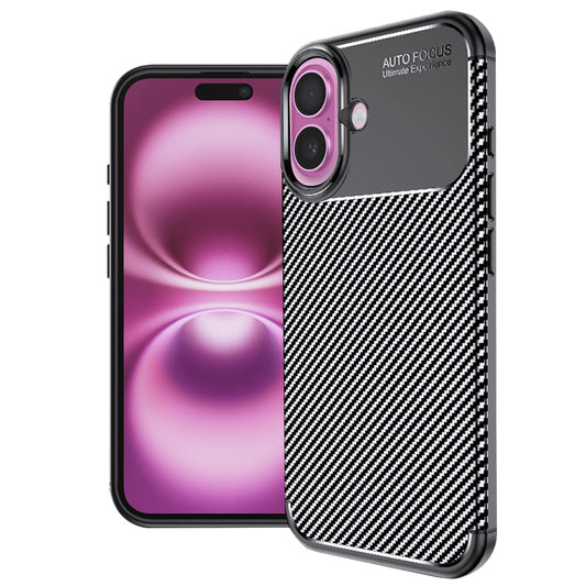 Capa para Apple iPhone 16 Plus, Techsuit, Fibra de Carbon, Preta