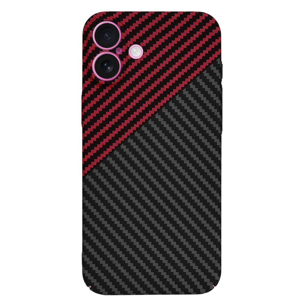 Capa para Apple iPhone 16 Plus, Techsuit, Carbonite FiberShell, Preto Vermelho