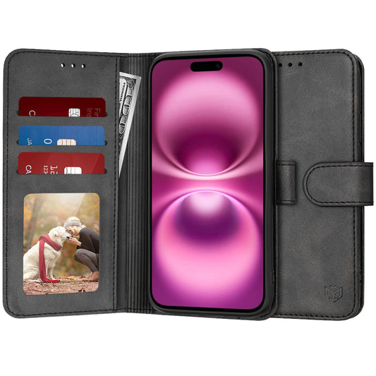 Capa para Apple iPhone 16 Plus, Techsuit, Diary Book, Preta