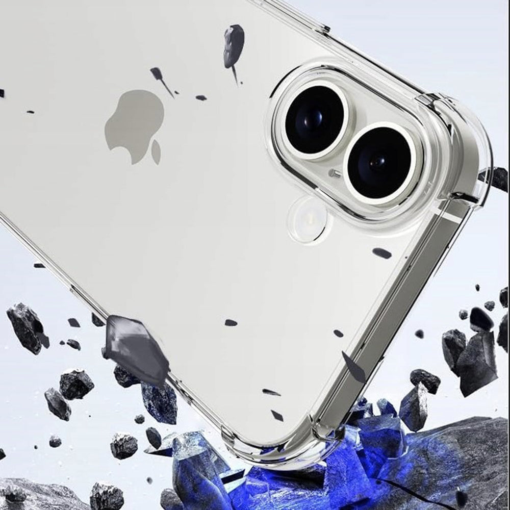Capa para Apple iPhone 16 Plus, Techsuit, Shockproof Clear (Orifício Grande para Lente), Transparente