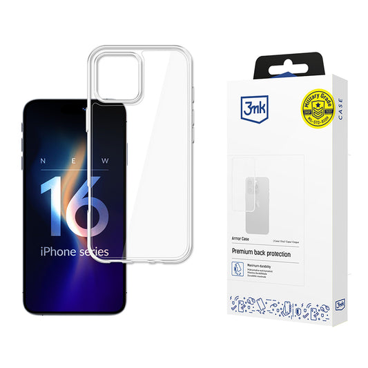 Capa para Apple iPhone 16 Pro, 3MK, Armor, Transparente