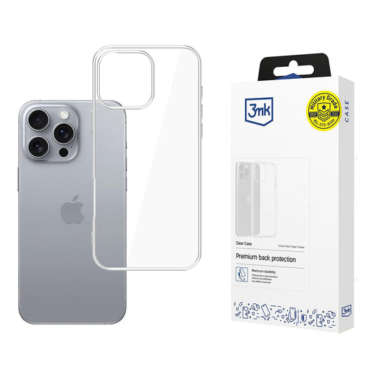 Capa para Apple iPhone 16 Pro, 3MK, Clear, Transparente