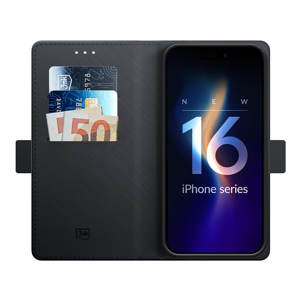 Case for Apple iPhone 16 Pro, 3MK, Wallet, Black