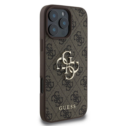 Capa para Apple iPhone 16 Pro, Guess, 4G Big Logo, Castanho